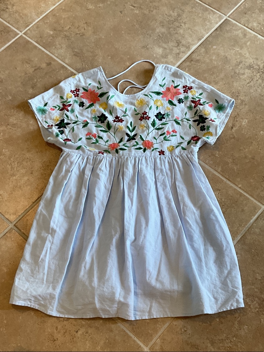 ZARA embroidered romper, pls blue, size small